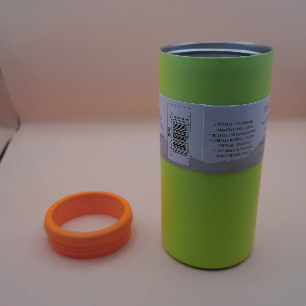 HydraGear 12 oz Stainless Steel Slim Can Cooler Coolie Neon Lime Orange NWT NEW